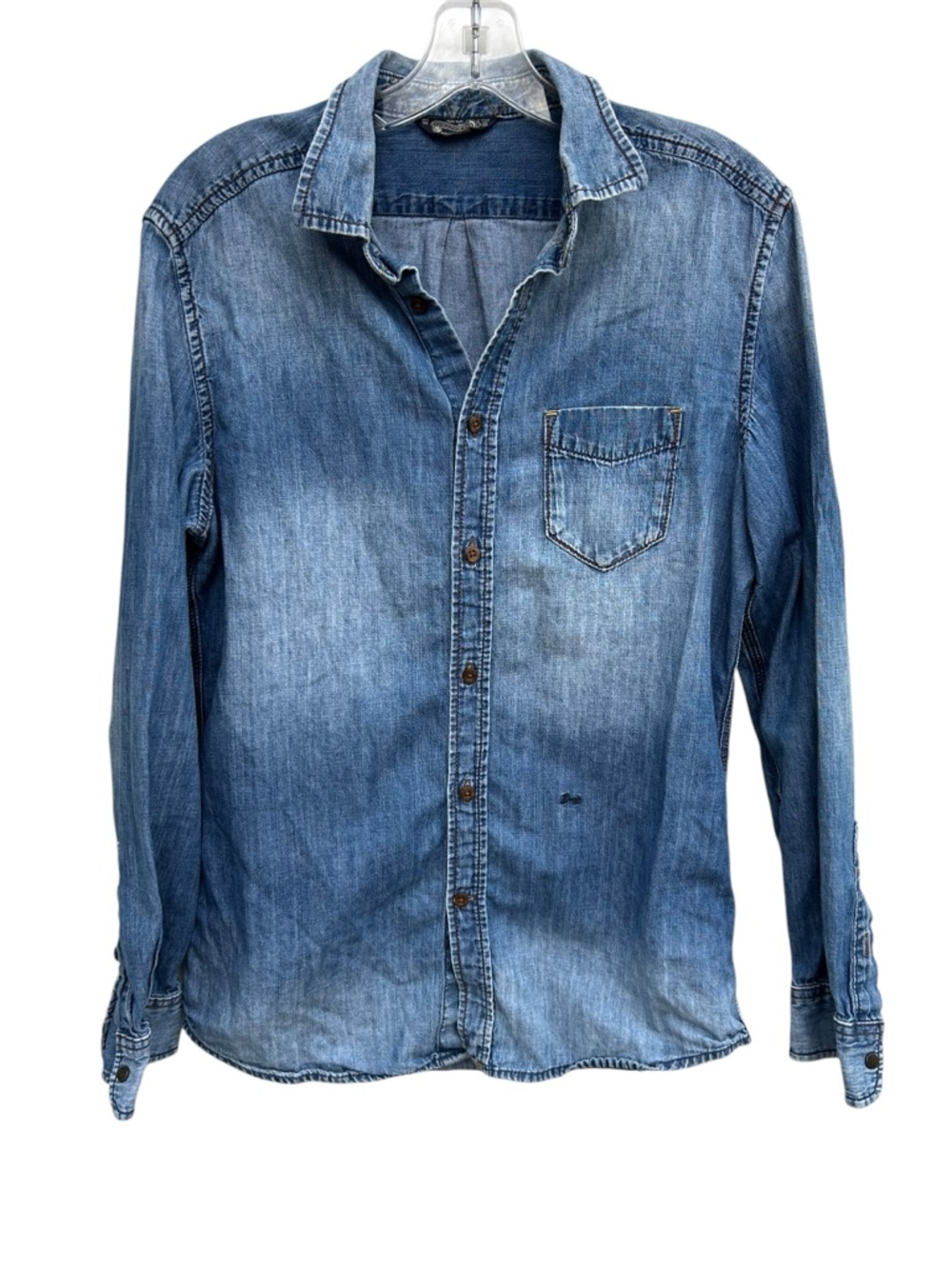 Diesel Men’s Small Denim Button Shirt EUC Embroidered